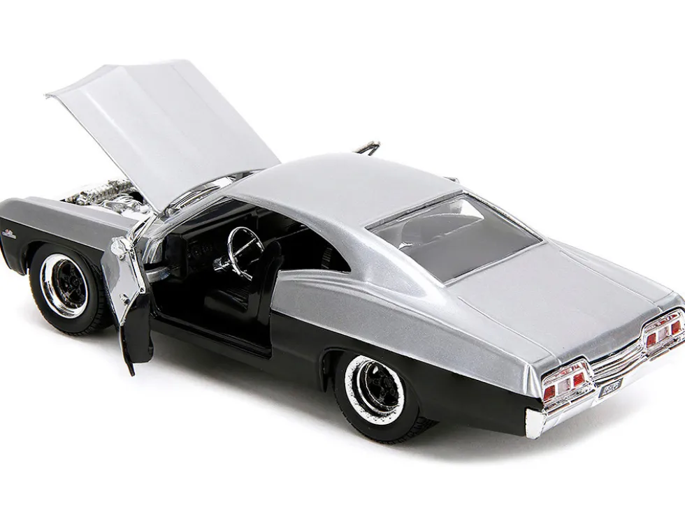 1967 Chevrolet Impala SS Silver Metallic and Black "Bigtime Muscle" Series 1/24 Diecast Model Car by Jada