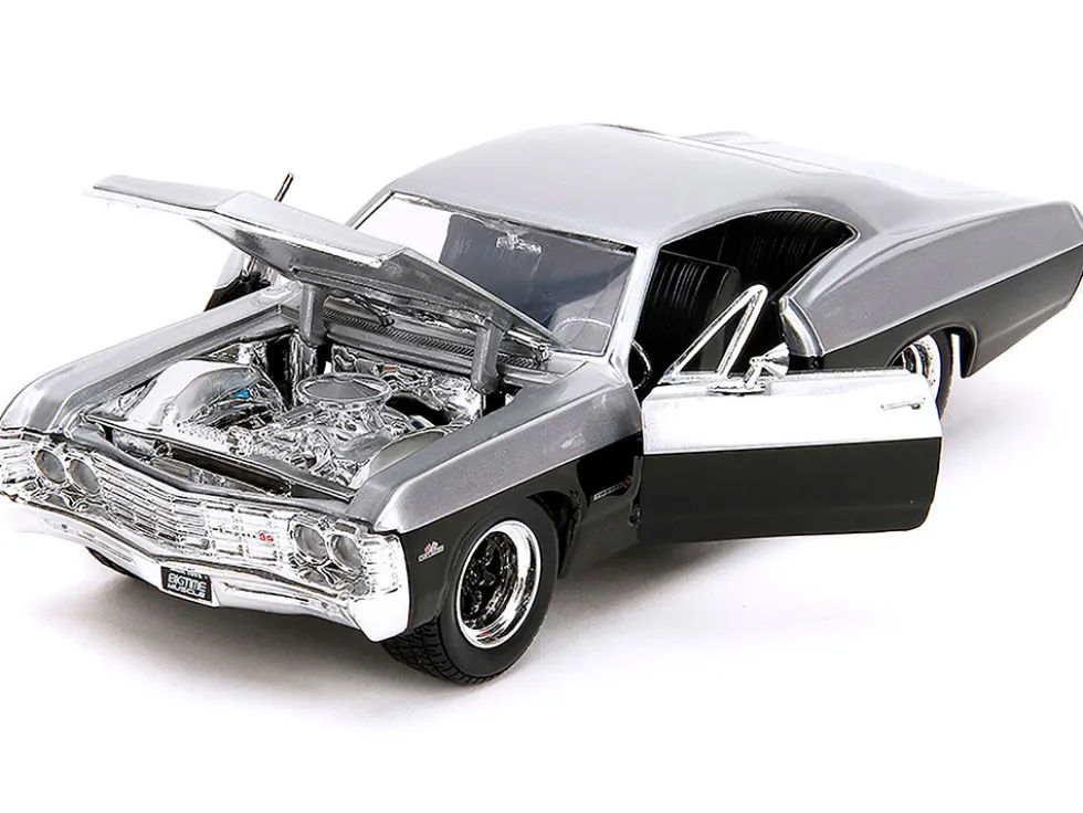 1967 Chevrolet Impala SS Silver Metallic and Black "Bigtime Muscle" Series 1/24 Diecast Model Car by Jada