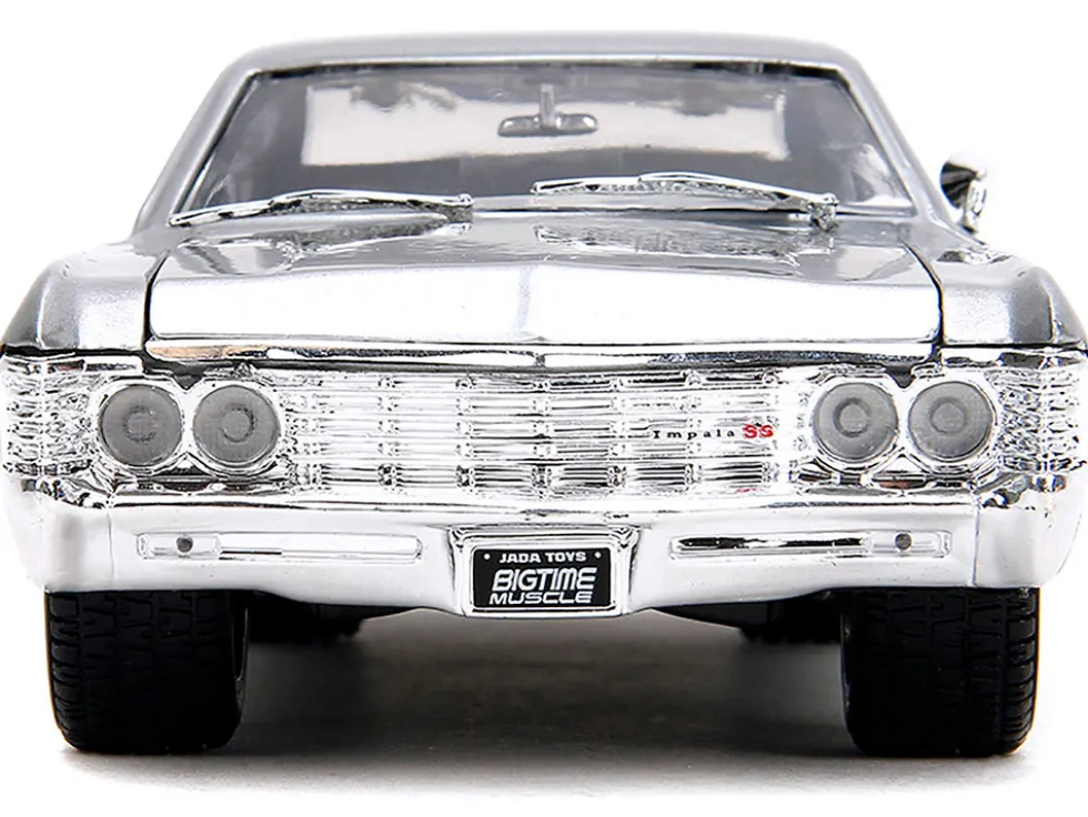 1967 Chevrolet Impala SS Silver Metallic and Black "Bigtime Muscle" Series 1/24 Diecast Model Car by Jada
