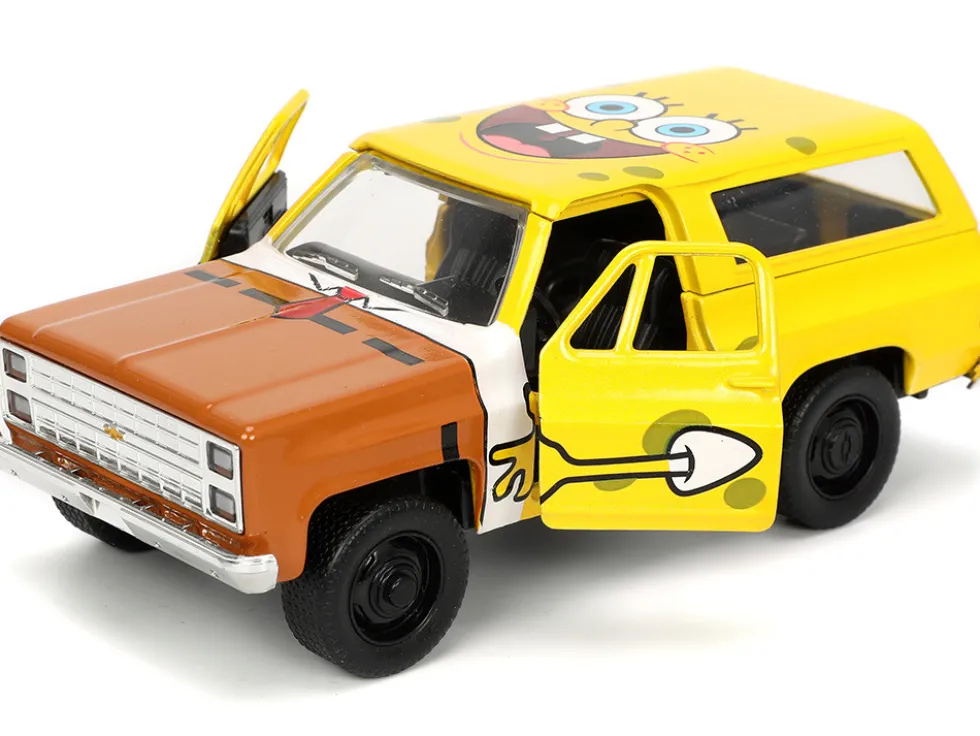 1980 Chevrolet K5 Blazer SpongeBob SquarePants Diecast Figurine Hollywood Rides Series 1/32 Diecast Model Car Jada 31798