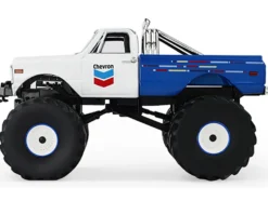 1972 Chevrolet K-10 Monster Truck "Chevron 150th Anniversary" White and Blue Metallic "Kings of Crunch" Series 1/43 Diecast Model Car by Greenlight