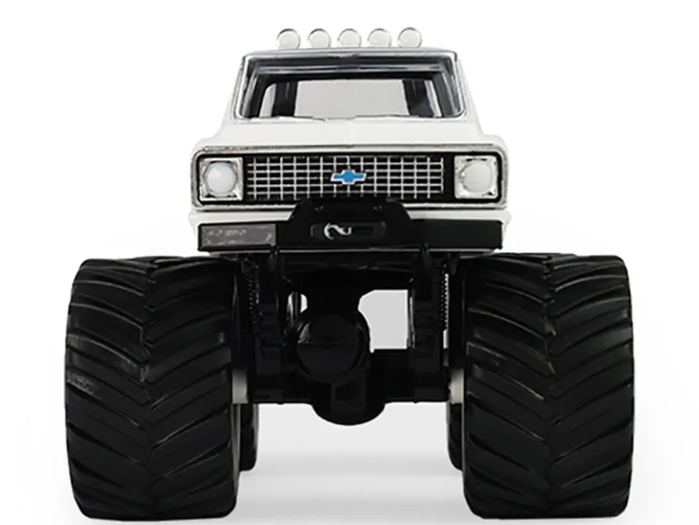 1972 Chevrolet K-10 Monster Truck "Chevron 150th Anniversary" White and Blue Metallic "Kings of Crunch" Series 1/43 Diecast Model Car by Greenlight