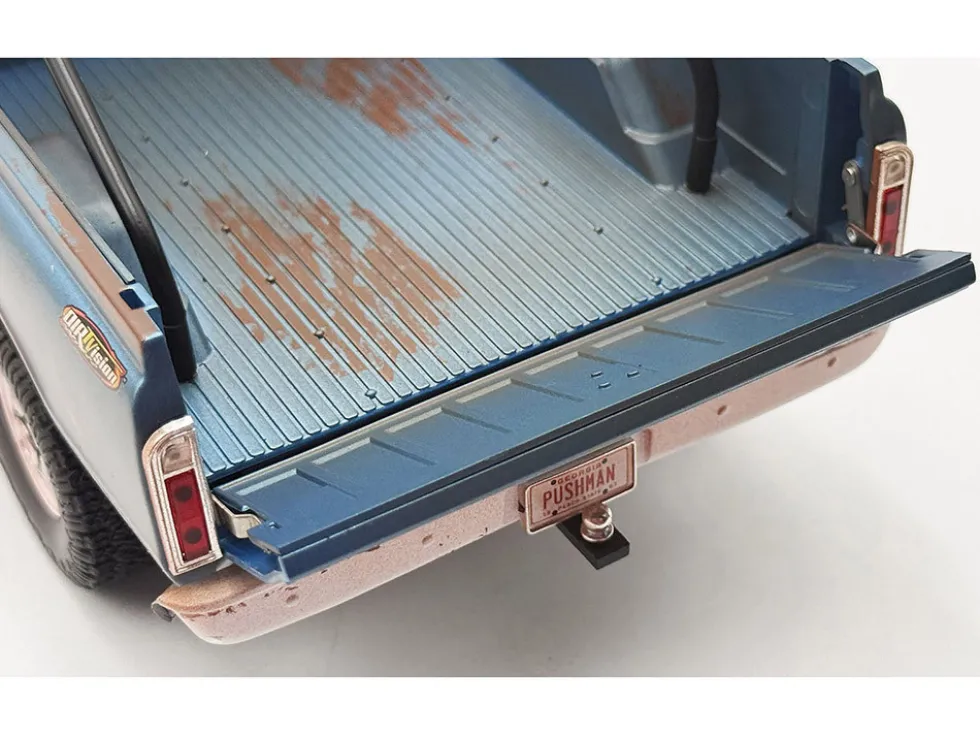 1967 Chevrolet K-10 Pickup Truck "World of Outlaws Push Truck" Blue (Rusted) with White Top Limited Edition to 378 pieces Worldwide 1/18 Diecast Model Car by ACME