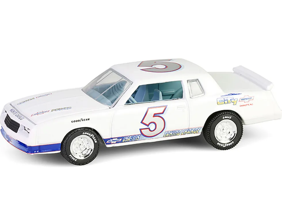 1983 Chevrolet Monte Carlo #5 "Hendrick Motorsports First Test Car Tribute" White with Blue Stripes and Interior "Hobby Exclusive" Series 1/64 Diecast Model Car by Greenlight