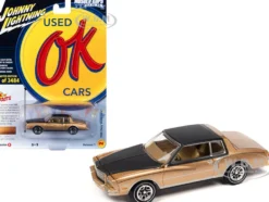 1980 Chevrolet Monte Carlo Light Camel Gold Metallic with Black Top and Hood Limited Edition to 3484 pieces Worldwide OK Used Cars 2023 Series 1/64 Diecast Model Car Johnny Lightning JLMC032-JLSP336B