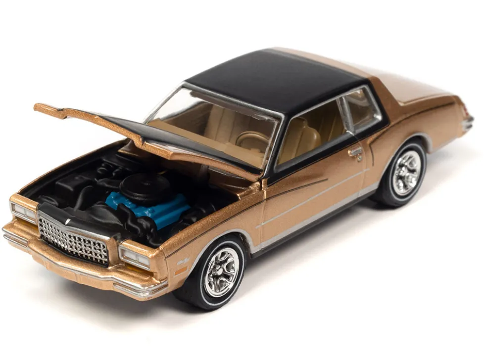 1980 Chevrolet Monte Carlo Light Camel Gold Metallic with Black Top and Hood Limited Edition to 3484 pieces Worldwide OK Used Cars 2023 Series 1/64 Diecast Model Car Johnny Lightning JLMC032-JLSP336B