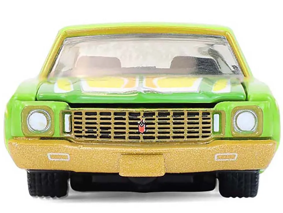 1970 Chevrolet Monte Carlo Lowrider "Michael Heralda Special Edition" Lime Green with Graphics "Hobby Exclusive" Series 1/64 Diecast Model Car by Greenlight