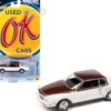 1980 Chevrolet Monte Carlo White and Dark Claret Brown Metallic Top and Hood Limited Edition to 3508 pieces Worldwide OK Used Cars 2023 Series 1/64 Diecast Model Car Johnny Lightning JLMC032-JLSP336A