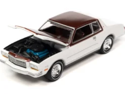 1980 Chevrolet Monte Carlo White and Dark Claret Brown Metallic Top and Hood Limited Edition to 3508 pieces Worldwide OK Used Cars 2023 Series 1/64 Diecast Model Car Johnny Lightning JLMC032-JLSP336A