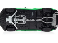 2017 Chevrolet Nickey Camaro SS 1LE Krypton Green with Matt Black Hood Black Stripes 1/18 Diecast Model Car Auto World AMM1276