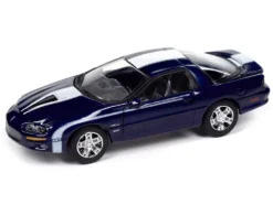 2002 Chevrolet Nickey Camaro ZL1 Navy Blue Metallic with White Stripes "Muscle Cars USA" Series 1/64 Diecast Model Car by Johnny Lightning