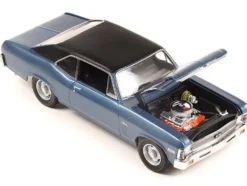 1969 Chevrolet Nova Blue with Black Vinyl Top The Mod Squad 1968 1973 TV Series Limited Edition 1/18 Diecast Model Car GMP 18973