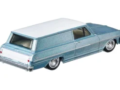 1964 Chevrolet Nova Panel Light Blue Metallic White Top Fast Wagons Series Diecast Model Car Hot Wheels GRJ66