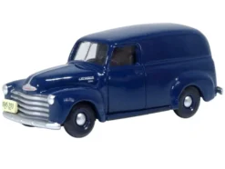 1950 Chevrolet Panel Van Mariner Blue 1/87 (HO) Scale Diecast Model Car by Oxford Diecast