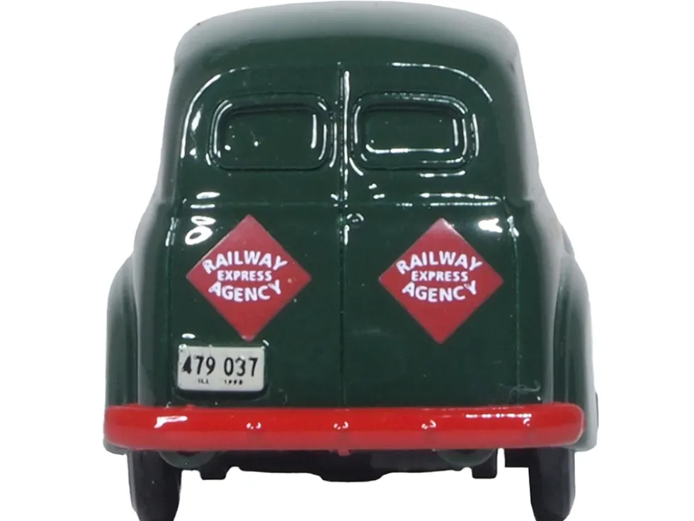 1950 Chevrolet Panel Van "Railway Express Agency" Dark Green 1/87 (HO) Scale Diecast Model Car by Oxford Diecast