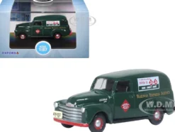 1950 Chevrolet Panel Van "Railway Express Agency" Dark Green 1/87 (HO) Scale Diecast Model Car by Oxford Diecast