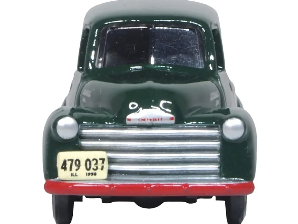 1950 Chevrolet Panel Van "Railway Express Agency" Dark Green 1/87 (HO) Scale Diecast Model Car by Oxford Diecast
