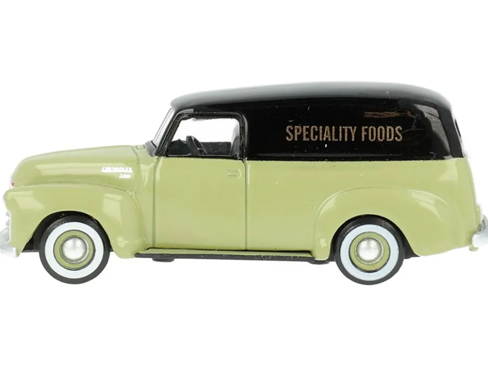 1950 Chevrolet Panel Van Speciality Foods Light Green and Black 1/87 HO Scale Diecast Model Car Oxford Diecast 87CV50004