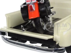 1950 Chevrolet 3100 Pickup Truck Harley Davidson 1/25 With 2001 FLSTS Heritage Springer Motorcycle 1/24 Diecast Model Maisto 32194