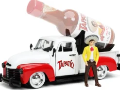 1953 Chevrolet Pickup Truck White Red Charro Man Diecast Figurine Tapatio 1/24 Diecast Model Car Jada 31968