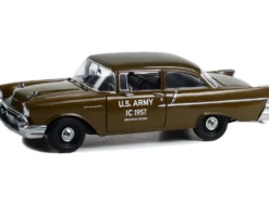 1957 Chevrolet 150 Sedan U.S. Army IC 1957 Staff Car Brown 1/18 Diecast Model Car Highway 61 HWY-18043