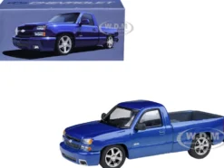 2006 Chevrolet Silverado 'Cateye' Pickup Truck Ming Blue Metallic 1/64 Diecast Model Car by Paragon Models