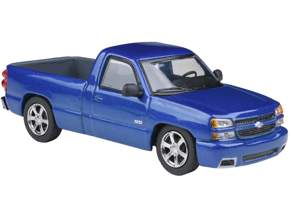 2006 Chevrolet Silverado 'Cateye' Pickup Truck Ming Blue Metallic 1/64 Diecast Model Car by Paragon Models
