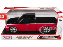 2006 Chevrolet Silverado Custom Pickup Truck Red Metallic and Black with Silver Stripes 