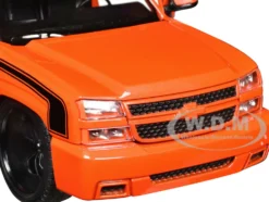 2006 Chevrolet Silverado Custom Pickup Truck Orange Metallic with Black Stripes 