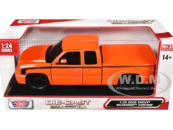 2006 Chevrolet Silverado Custom Pickup Truck Orange Metallic with Black Stripes 