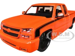 2006 Chevrolet Silverado Custom Pickup Truck Orange Metallic with Black Stripes 