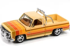 1981 Chevrolet Silverado Fleetside Pickup Truck Cream with Stripes 