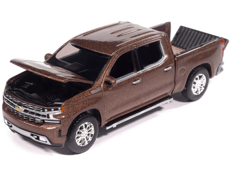 2019 Chevrolet Silverado High Country Pickup Truck Oakwood Brown Metallic "Muscle Trucks" Series 1/64 Diecast Model Car by Auto World