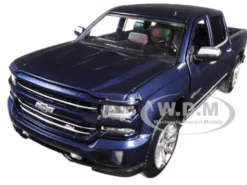 2018 Chevrolet Silverado LTZ Centennial 100 Years Anniversary Edition Blue 1/27 Diecast Model Car Motormax 79353