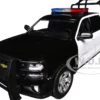 2017 Chevrolet Silverado 1500 LT Z71 Crew Cab Pickup Truck with Bed Cage Black and White with Flashing Light Bar and Front and Rear Lights and Sounds 1/27 Diecast Model Car by Motormax