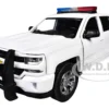 2017 Chevrolet Silverado 1500 LT Z71 Crew Cab Pickup Truck White with Flashing Light Bar and Front and Rear Lights and Sounds 1/27 Diecast Model Car by Motormax