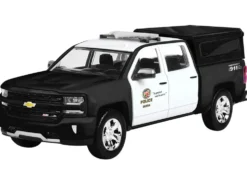 2017 Chevrolet Silverado 1500 LT Z71 Crew Cab Pickup Truck "Los Angeles Police Department" Black and White "Law Enforcement and Public Service" Series 1/27 Diecast Model Car by Motormax