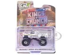 1986 Chevrolet Silverado Monster Truck "Royal Canadian Mounted Police" White with Stripes "Kings of Crunch - Hot Pursuit" Special Edition 1/64 Diecast Model Car by Greenlight