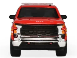 2023 Chevrolet Silverado Pickup Truck with Camper Shell "FDNY (New York City Fire Department)" Red with Stripes "Fire & Rescue" Series #5 1/64 Diecast Model Car by Greenlight
