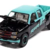 2006 Chevrolet Silverado Pickup Truck "Polaris RZR" Black and Blue "Big Country Collectibles" 2025 Series 1/64 Diecast Model Car by Auto World