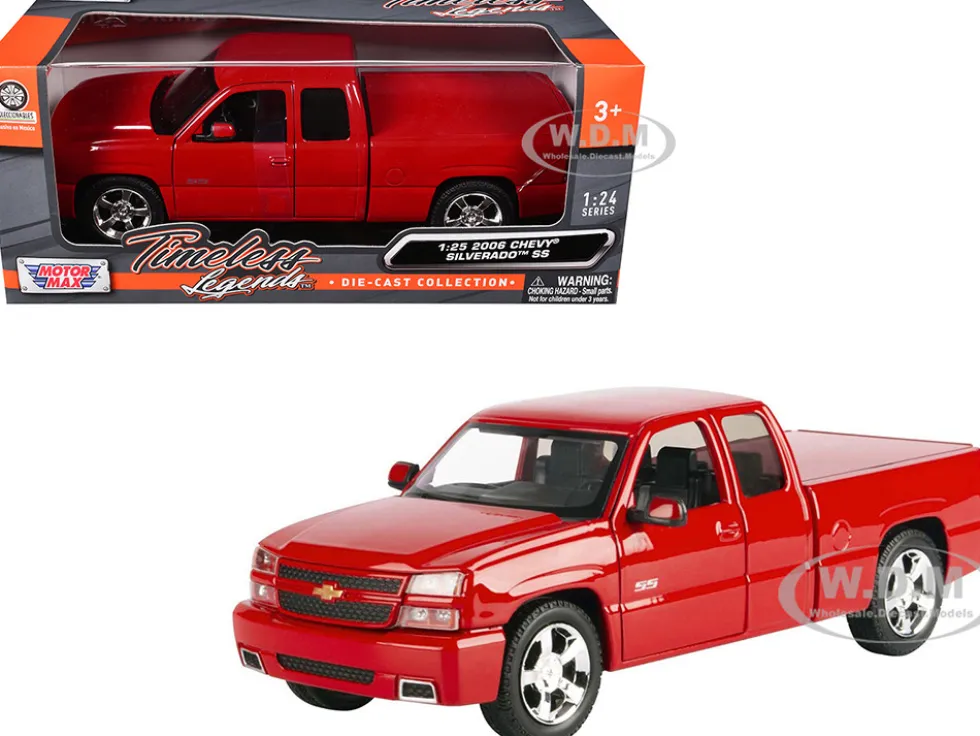 2006 Chevrolet Silverado SS Pickup Truck Red "Timeless Legends" Series 1/25 Diecast Model Car by Motormax