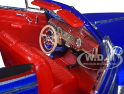 1941 Chevrolet Special Deluxe Convertible Candy Blue Metallic Red Interior Low Rider Collection 1/24 Diecast Model Car Welly 22411