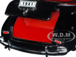 1941 Chevrolet Special Deluxe Convertible Black Red Interior NEX Models 1/24 Diecast Model Car Welly 22411