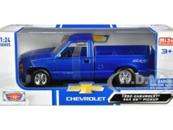 1992 Chevrolet 454 SS Pickup Truck Blue Metallic 1/24 Diecast Model Car Motormax 73203