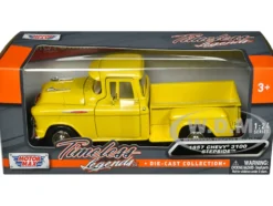 1957 Chevrolet 3100 Stepside Pickup Truck Yellow Timeless Legends Series 1/24 Diecast Model Car Motormax 79381y