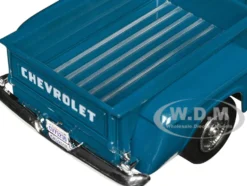 1957 Chevrolet 3100 Stepside Pickup Truck Teal Metallic Timeless Legends Series 1/24 Diecast Model Car Motormax 79381t