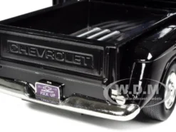 1955 Chevrolet 5100 Stepside Pickup Truck Black 1/24 Diecast Car Model Motormax 73236