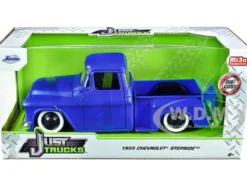 1955 Chevrolet Stepside Pickup Truck Matt Blue Just Trucks Series 1/24 Diecast Model Car Jada 34295