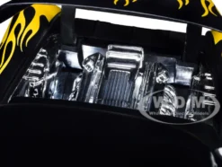 1955 Chevrolet Stepside Pickup Truck Matt Black Yellow Flames Just Trucks Series 1/24 Diecast Model Car Jada 34294