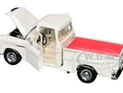 1955 Chevrolet 3100 Stepside Pickup Truck Cream with White Interior "Timeless Legends" Series 1/24 Diecast Model Car by Motormax